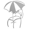 Наклейка девушка с зонтом