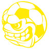 Наклейка злой футбольный мяч